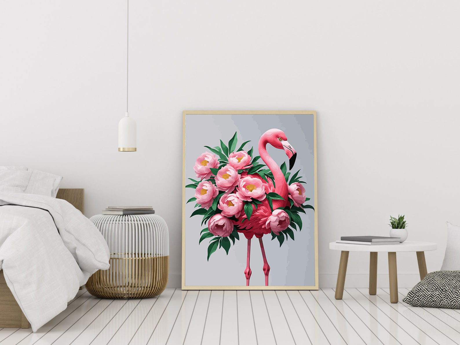 Pictura pe Numere – Flamingo si Bujori 6836