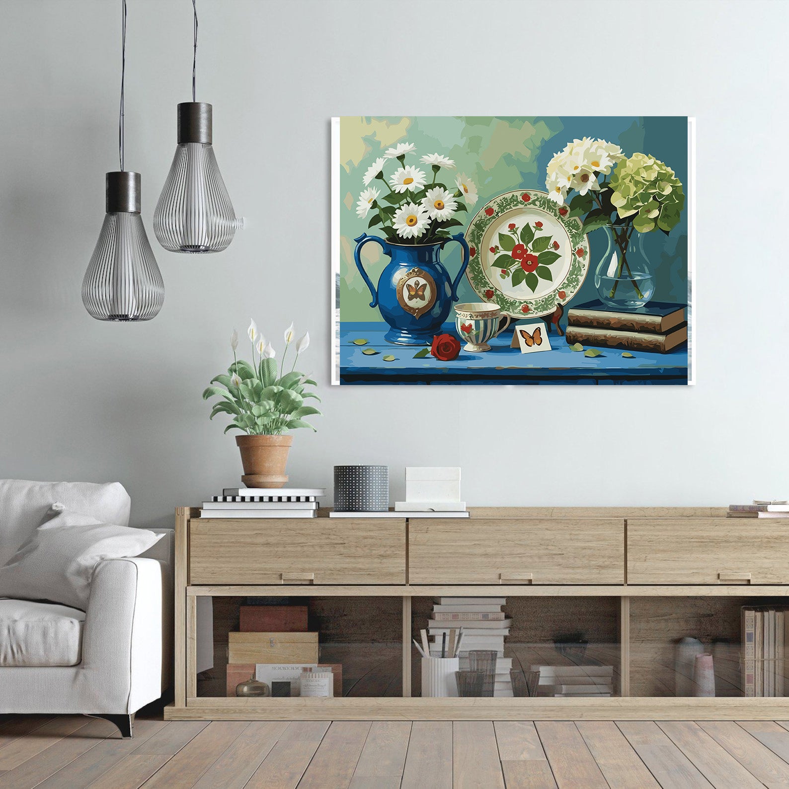Pictura pe Numere – Flori si portelan 7227
