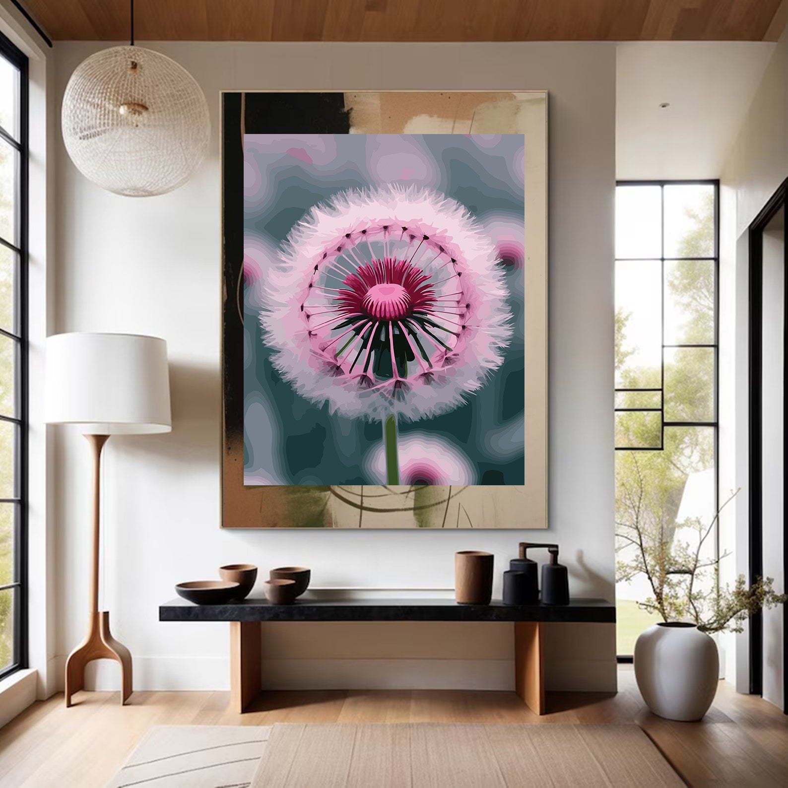 Pictura pe Numere – Papadie roz 6891