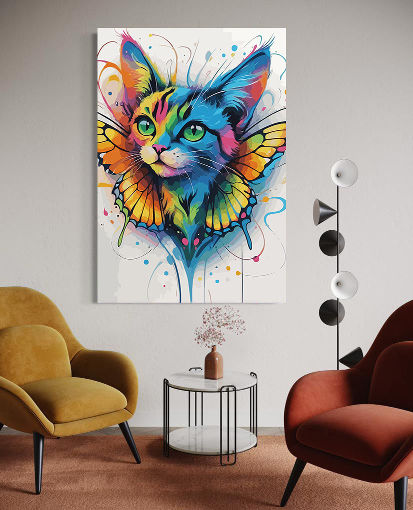 Pictura pe Numere – Pisica fluture 7495