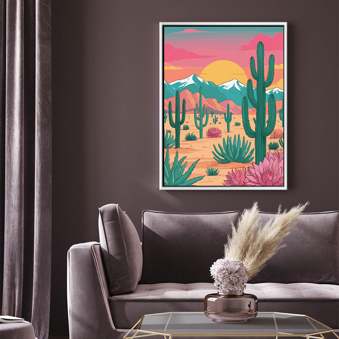 Pictura pe Numere – Amurgul desertului roz 7287