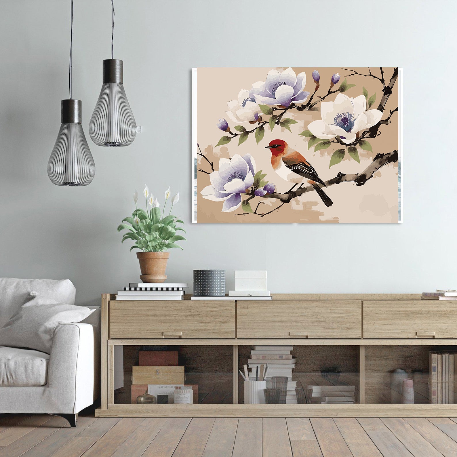 Pictura pe Numere – Pasare si magnolii 7275