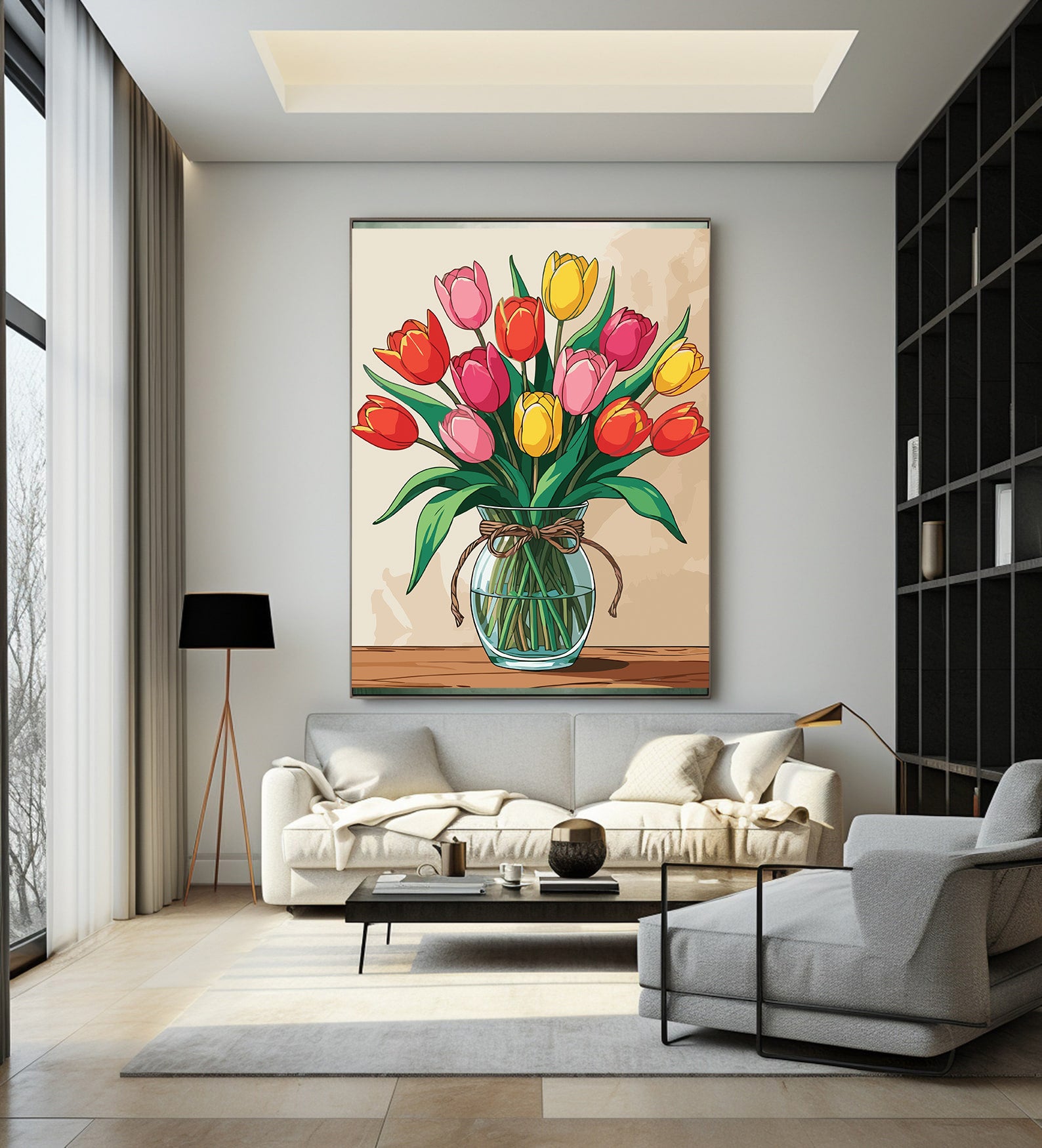 Pictura pe Numere – Tulipe in amfora 7077