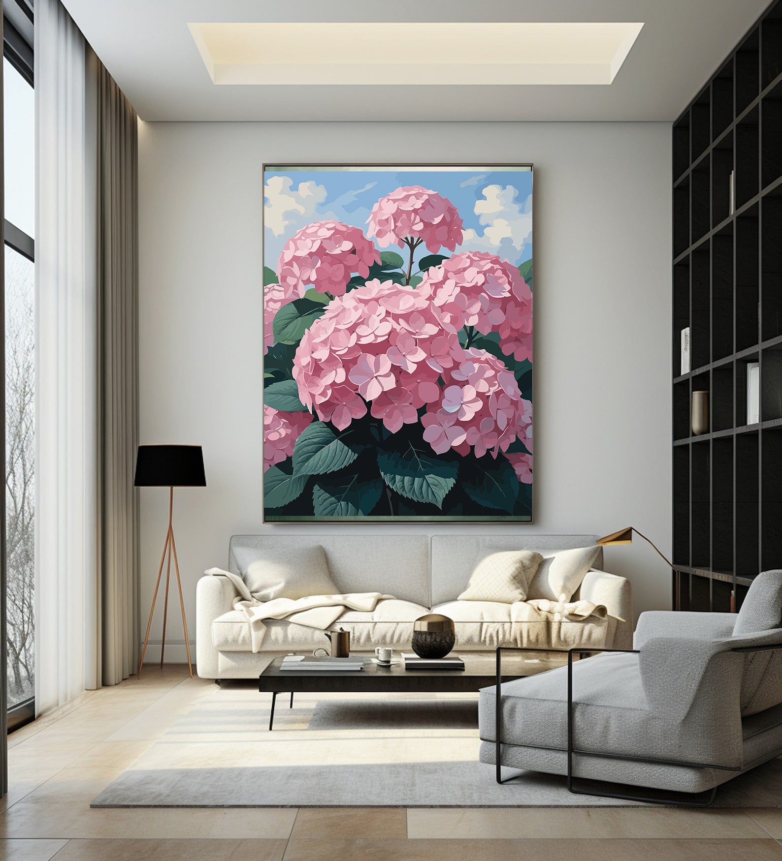 Pictura pe Numere – Hortensii roz 7284