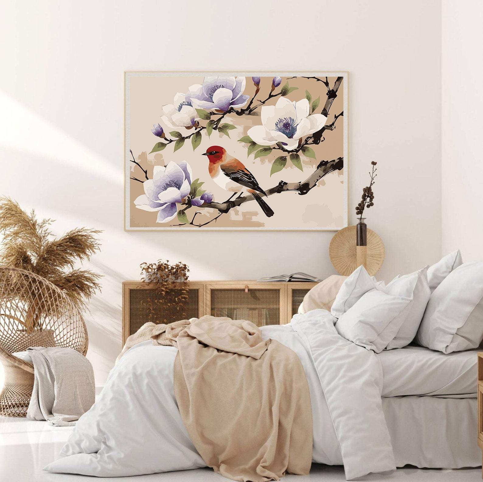 Pictura pe Numere – Pasare si magnolii 7275