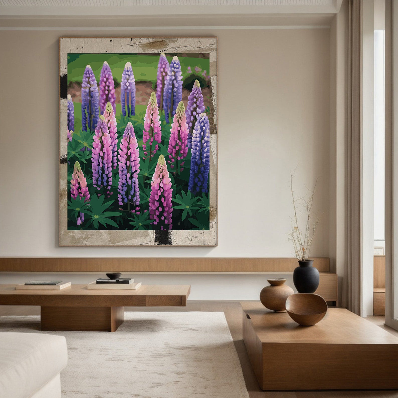 Pictura pe Numere – Lupini sub cer liber 7144