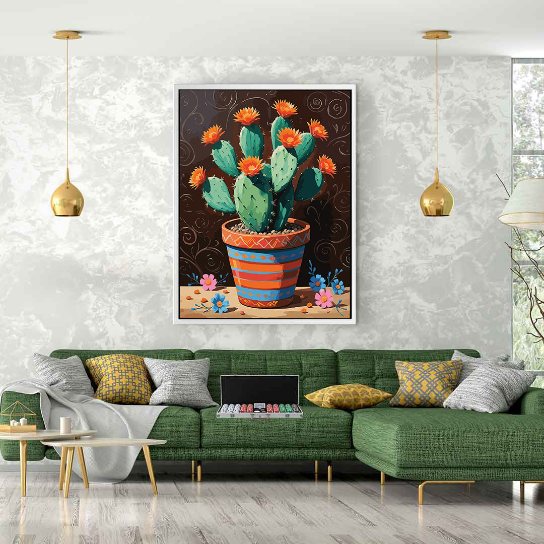 Pictura pe Numere – Cactus in vas pictat 6848