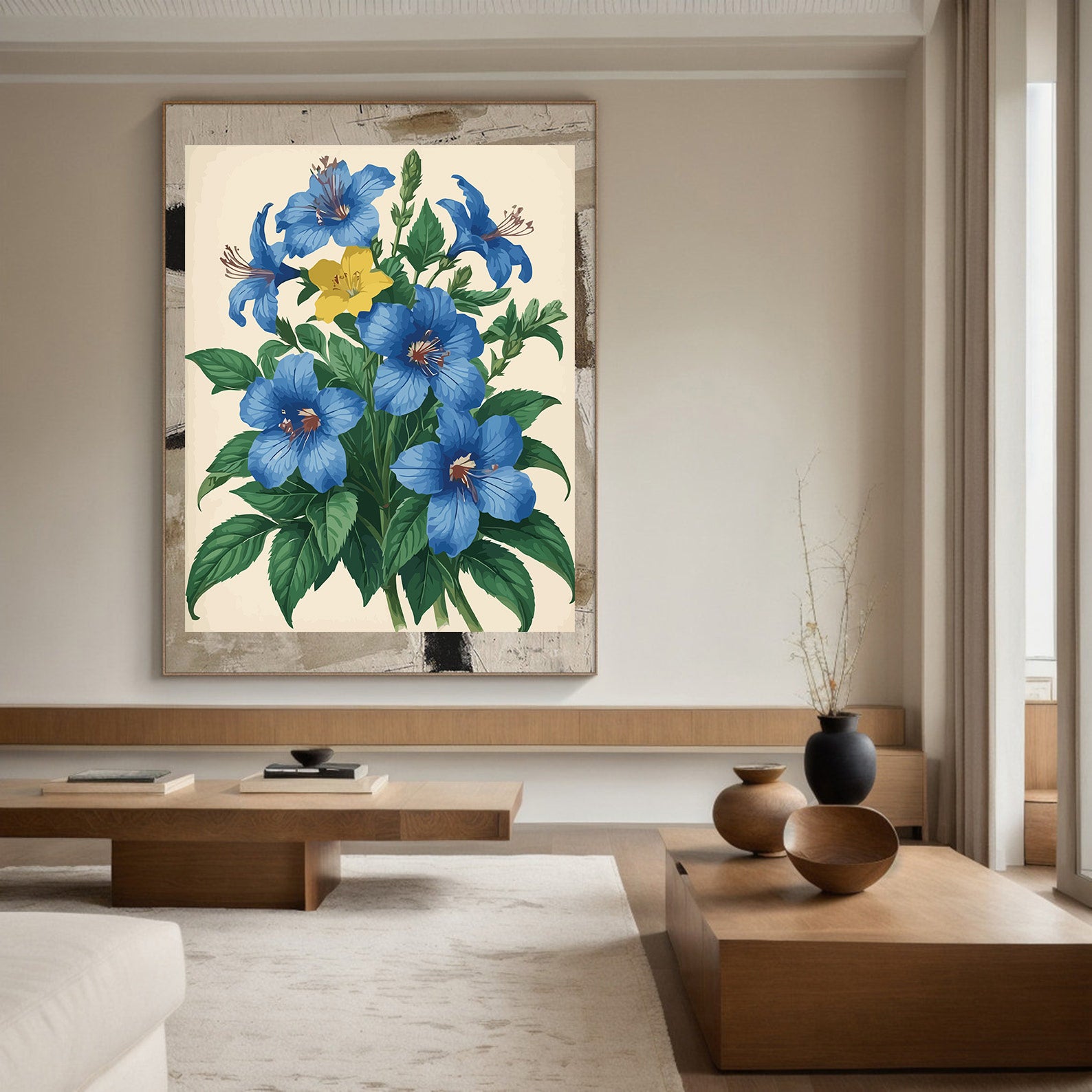 Pictura pe Numere – Hibiscus albastru 7250