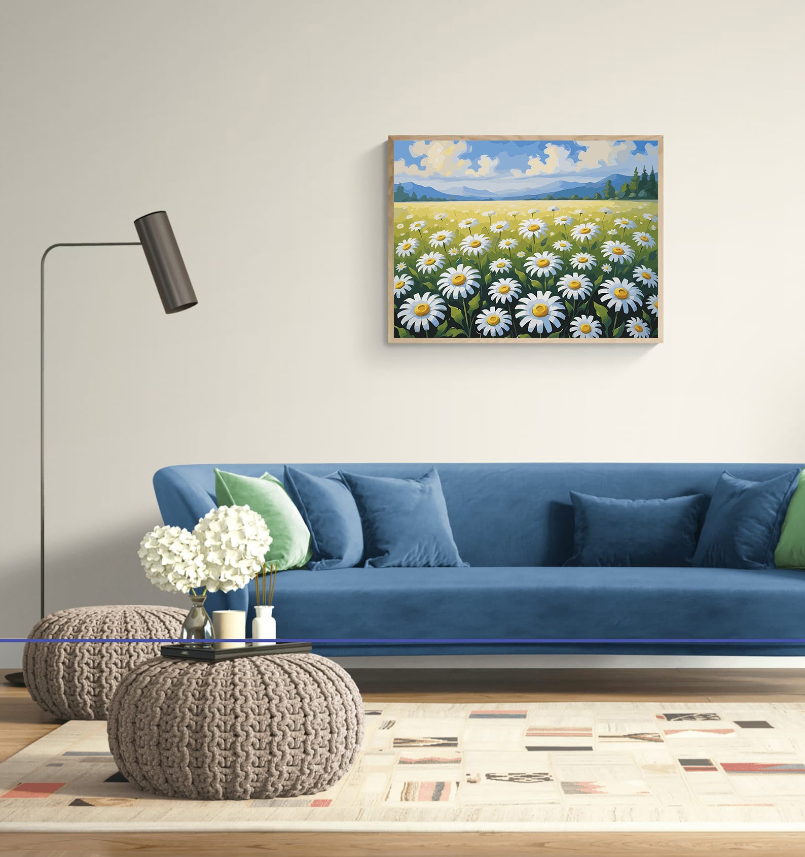 Pictura pe Numere – Orizont cu margarete 7213