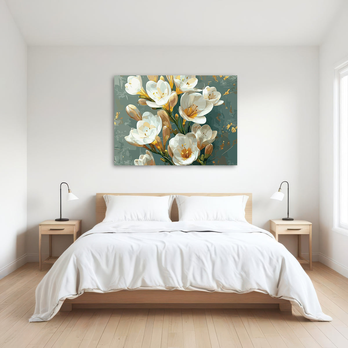 Pictura pe Numere – Frezii albe 7298