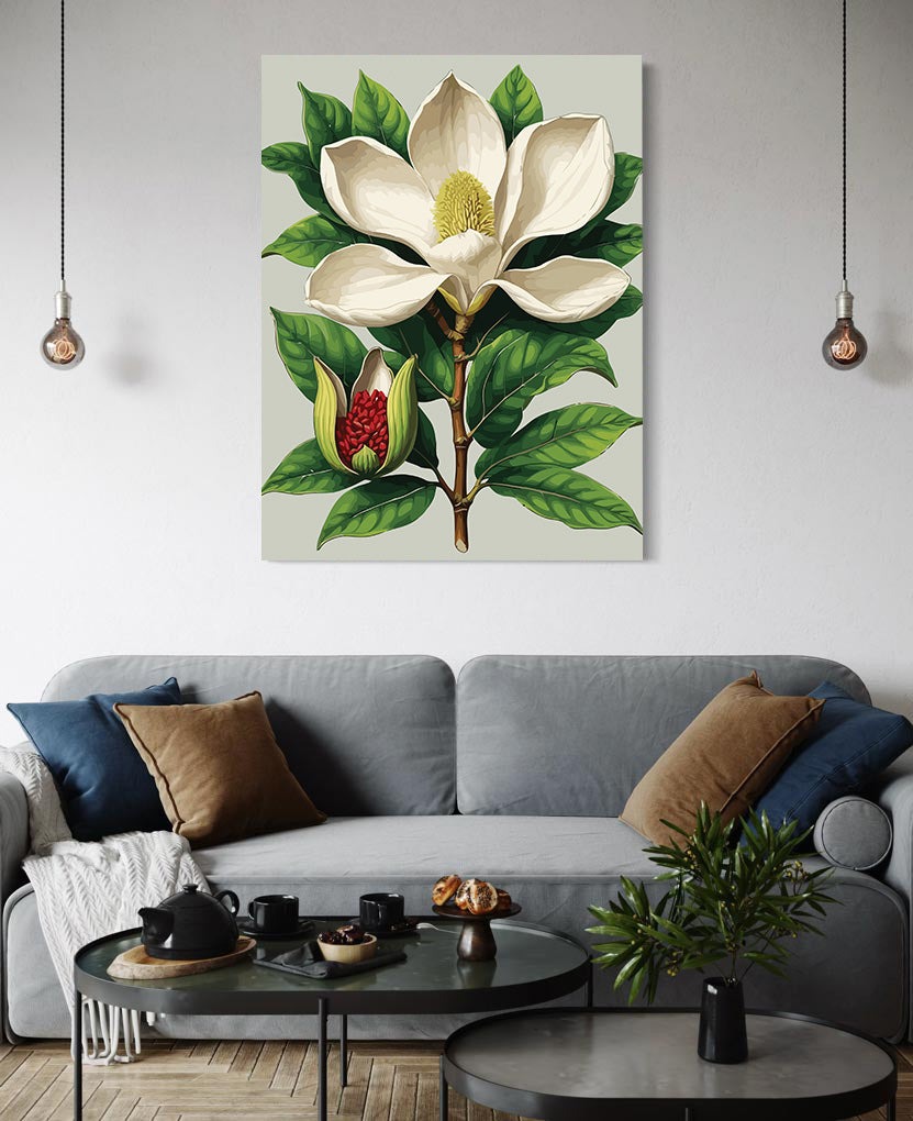 Pictura pe Numere – Magnolie in potirul de fildes 7258