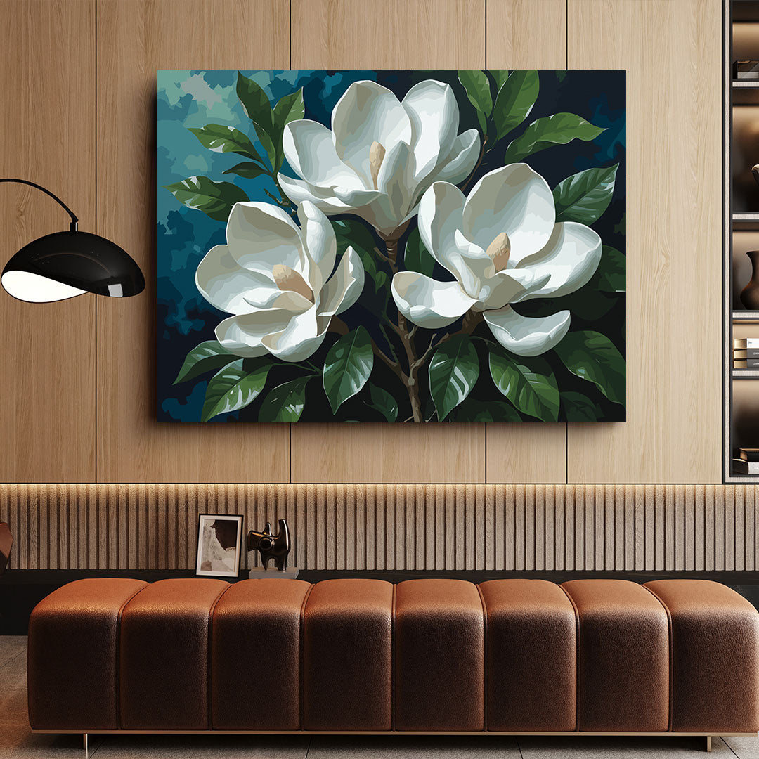 Pictura pe Numere – Eleganta magnoliilor albe 6984