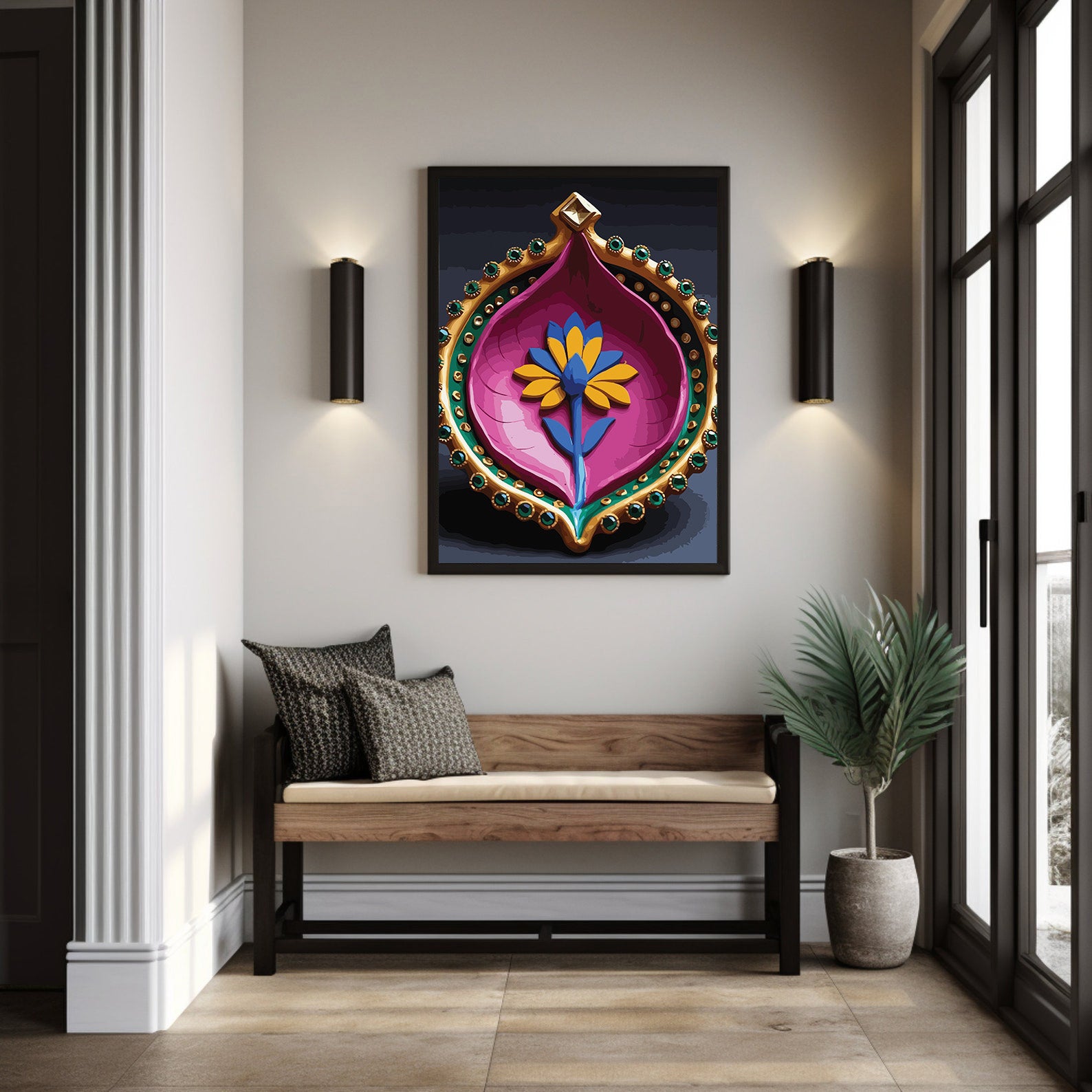 Pictura pe Numere – Floare de smarald 7023