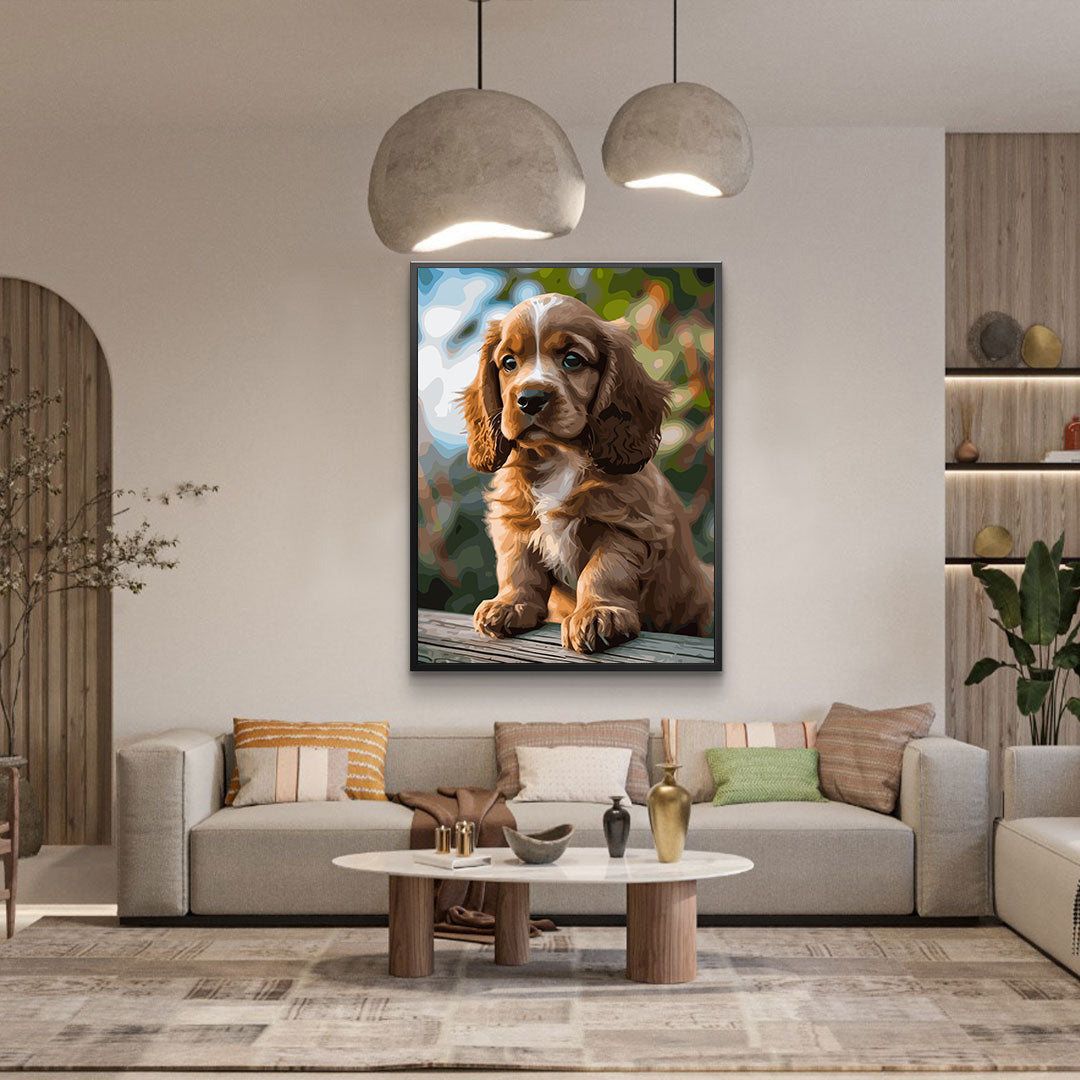 Pictura pe Numere – Puiul de cocker 7386