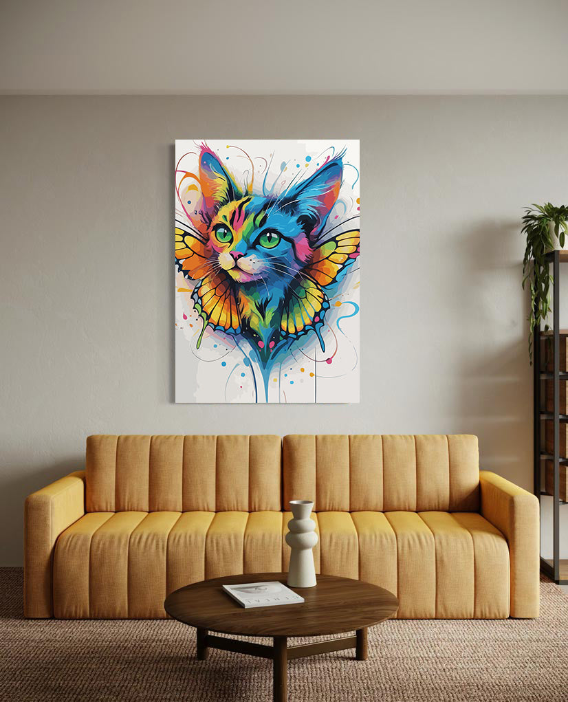 Pictura pe Numere – Pisica fluture 7495