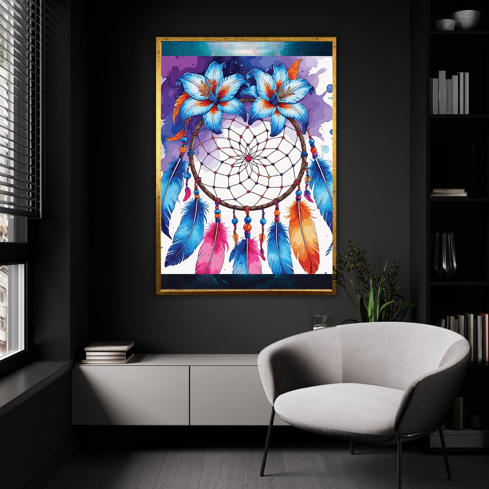 Pictura pe Numere – Crini in mreaja viselor 7228