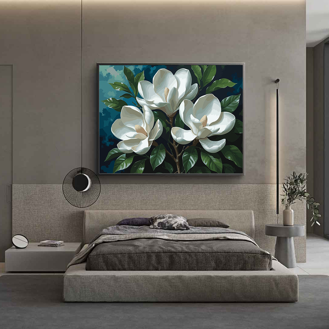 Pictura pe Numere – Eleganta magnoliilor albe 6984