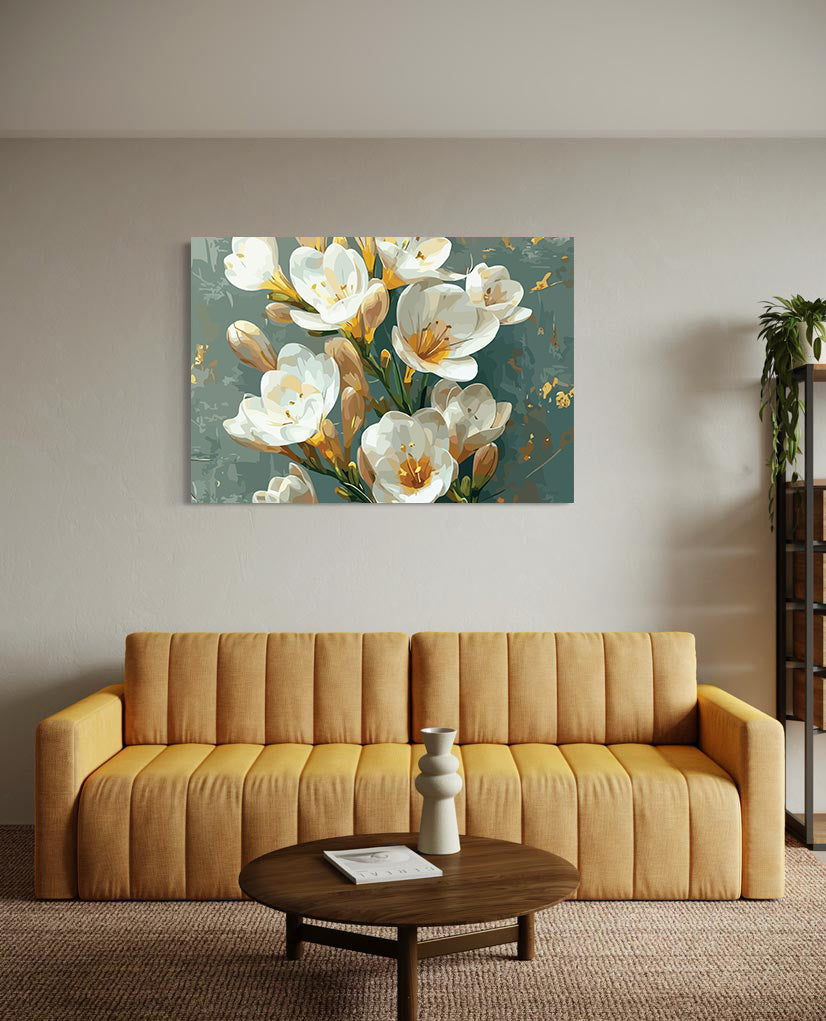 Pictura pe Numere – Frezii albe 7298