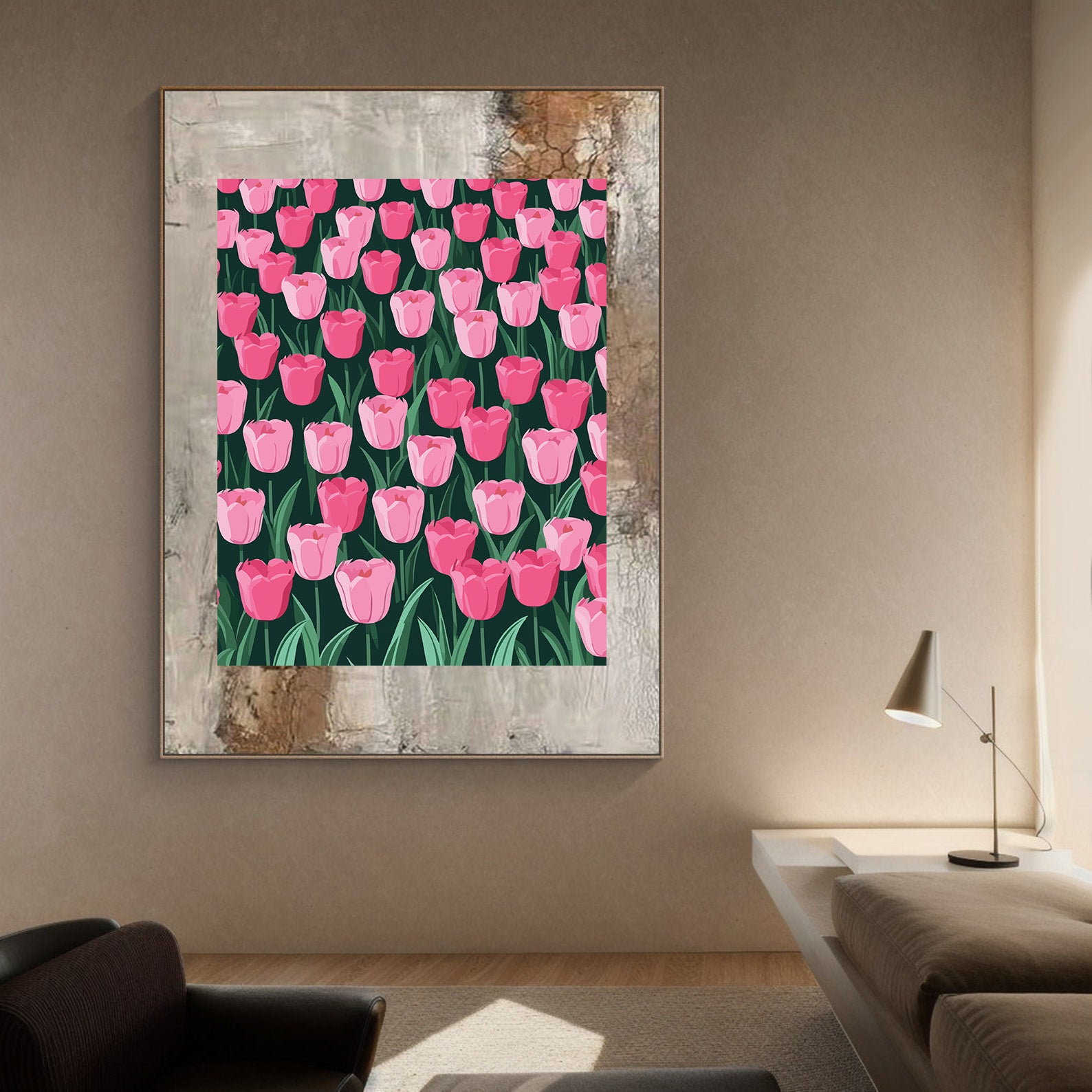 Pictura pe Numere – Oceane de lalele roz 7099