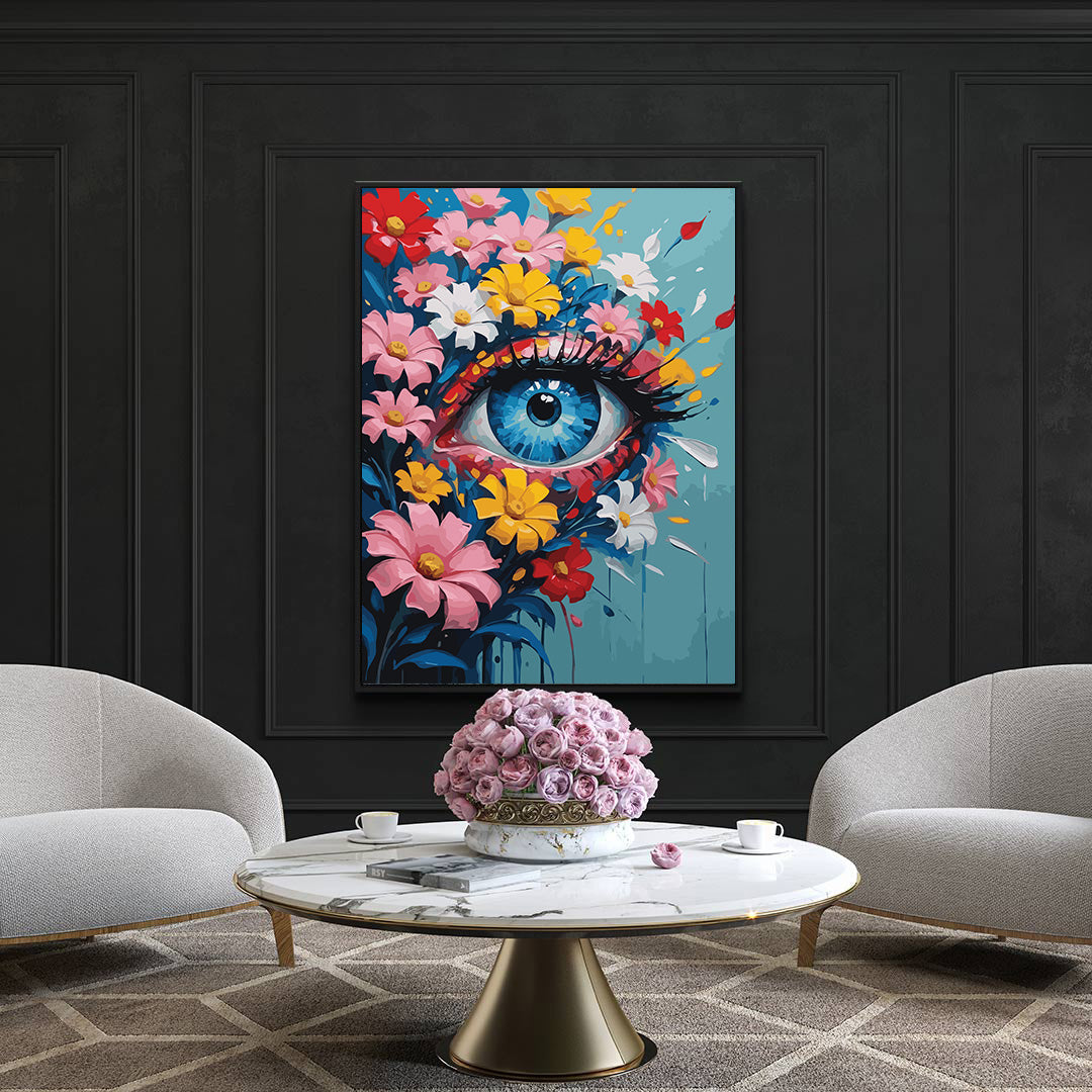 Pictura pe Numere – Privire invelita in flori 7003