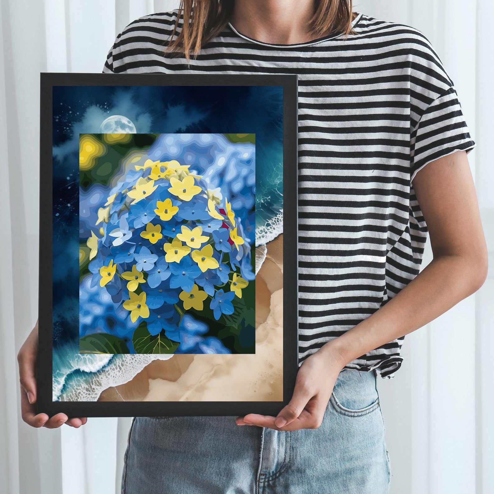 Pictura pe Numere – Hortensie albastra 6904
