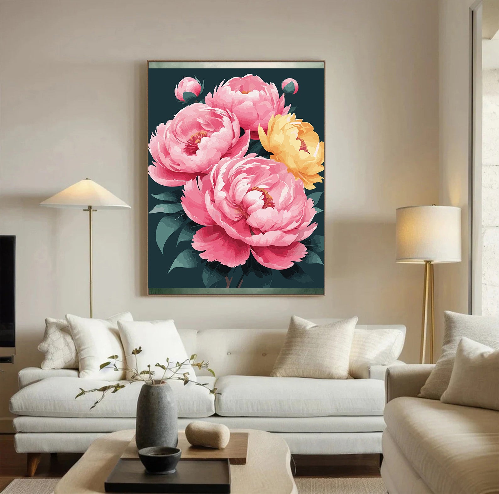 Pictura pe Numere – Bujori regali 7288