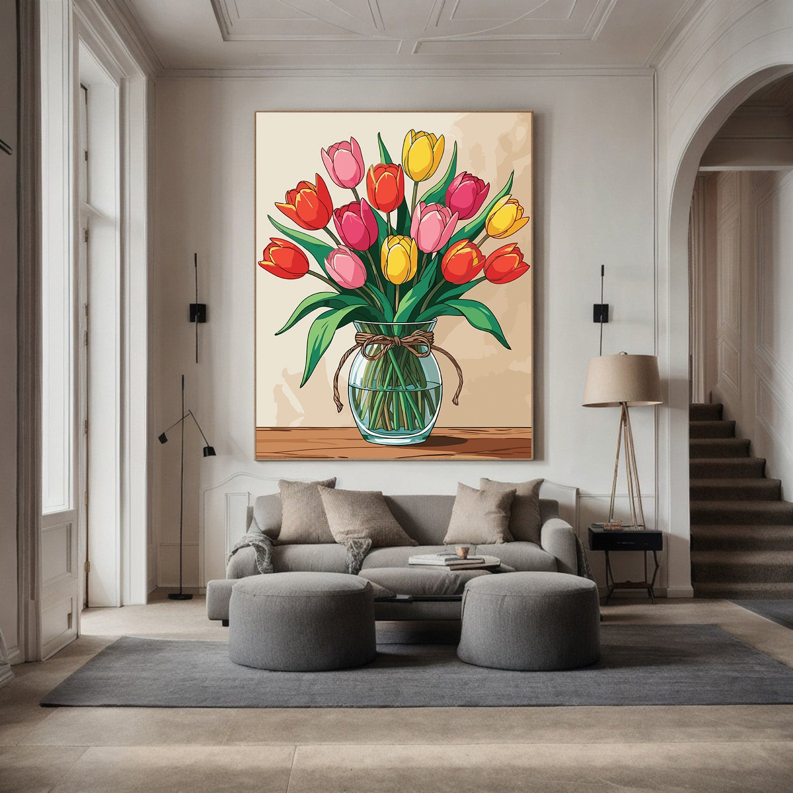 Pictura pe Numere – Tulipe in amfora 7077