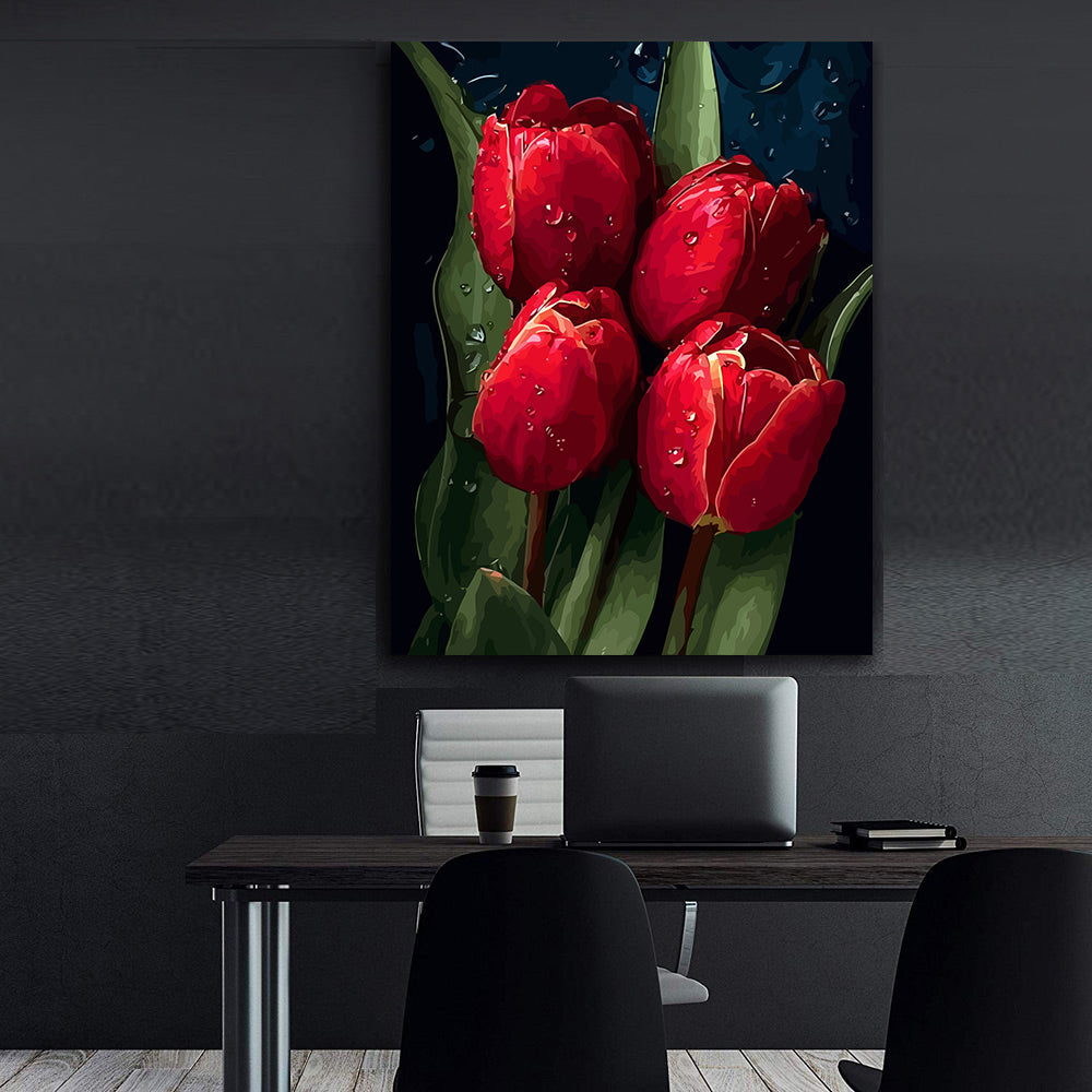 Pictura pe Numere Lalele Rosii 6517