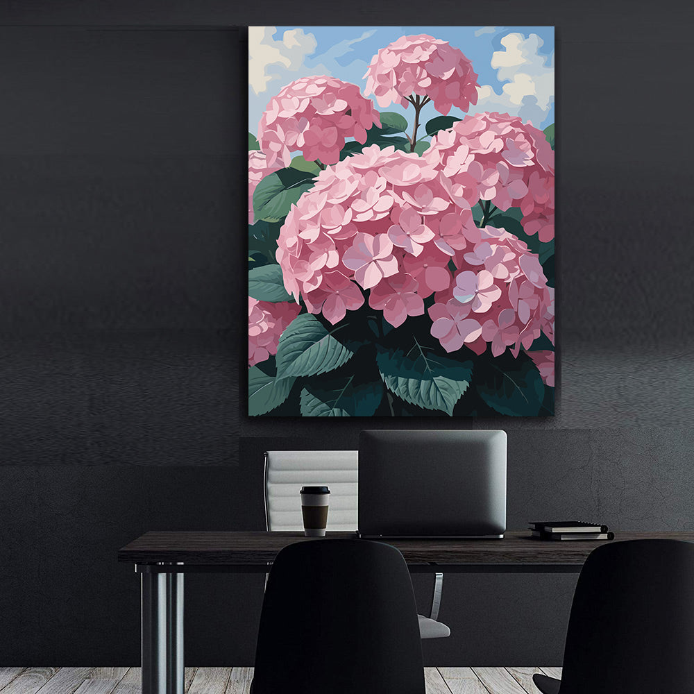 Pictura pe Numere – Hortensii roz 7284