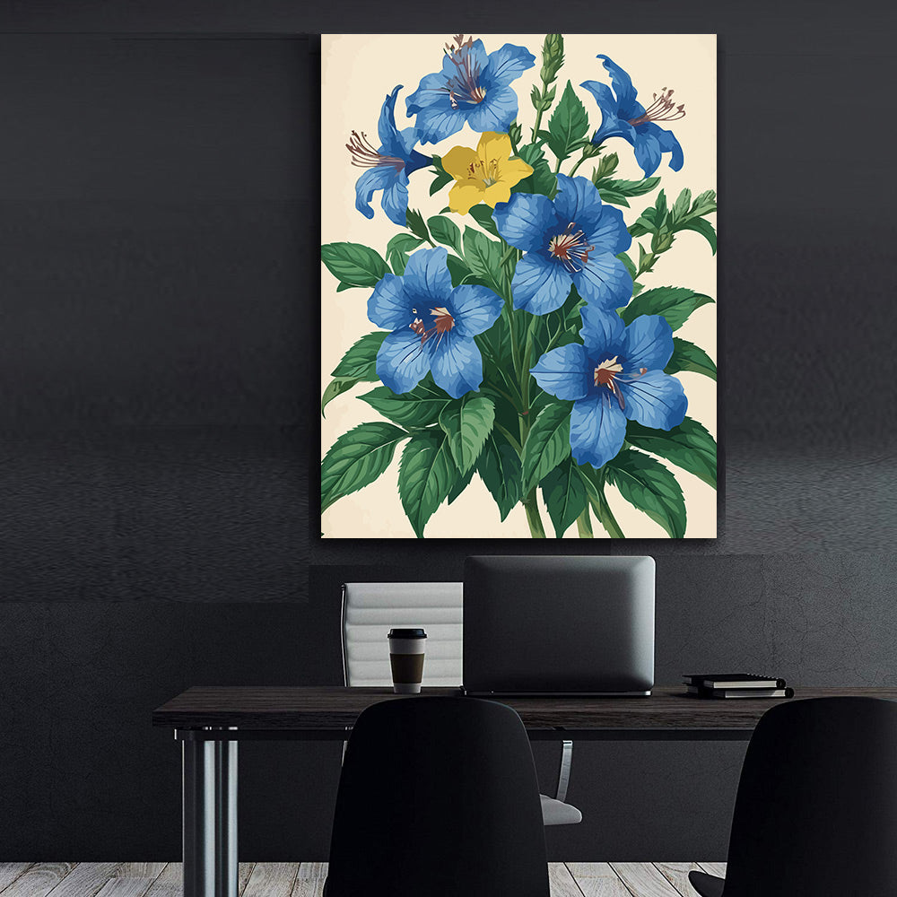 Pictura pe Numere – Hibiscus albastru 7250