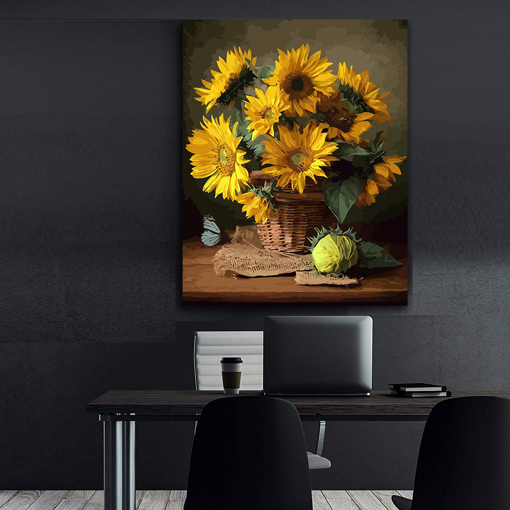 Pictura pe Numere – Floarea Soarelui in cos 6535