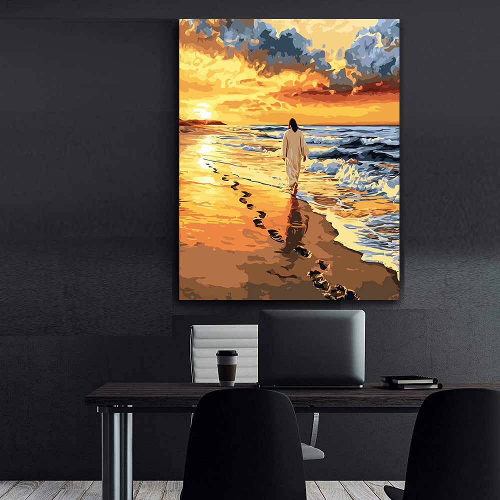 Set Pictură pe numere – Urme De Pași Pe Nisip 6266