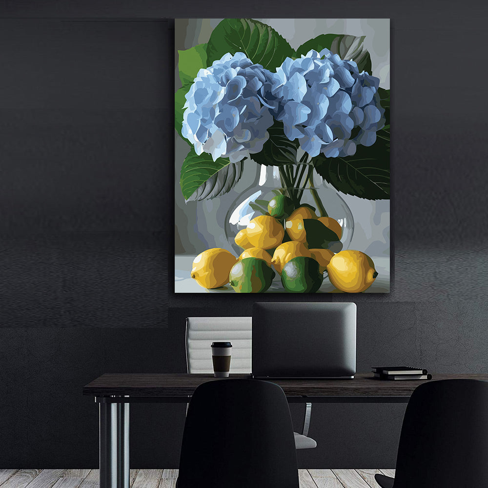 Pictura pe Numere – Hortensii si citrice 7239