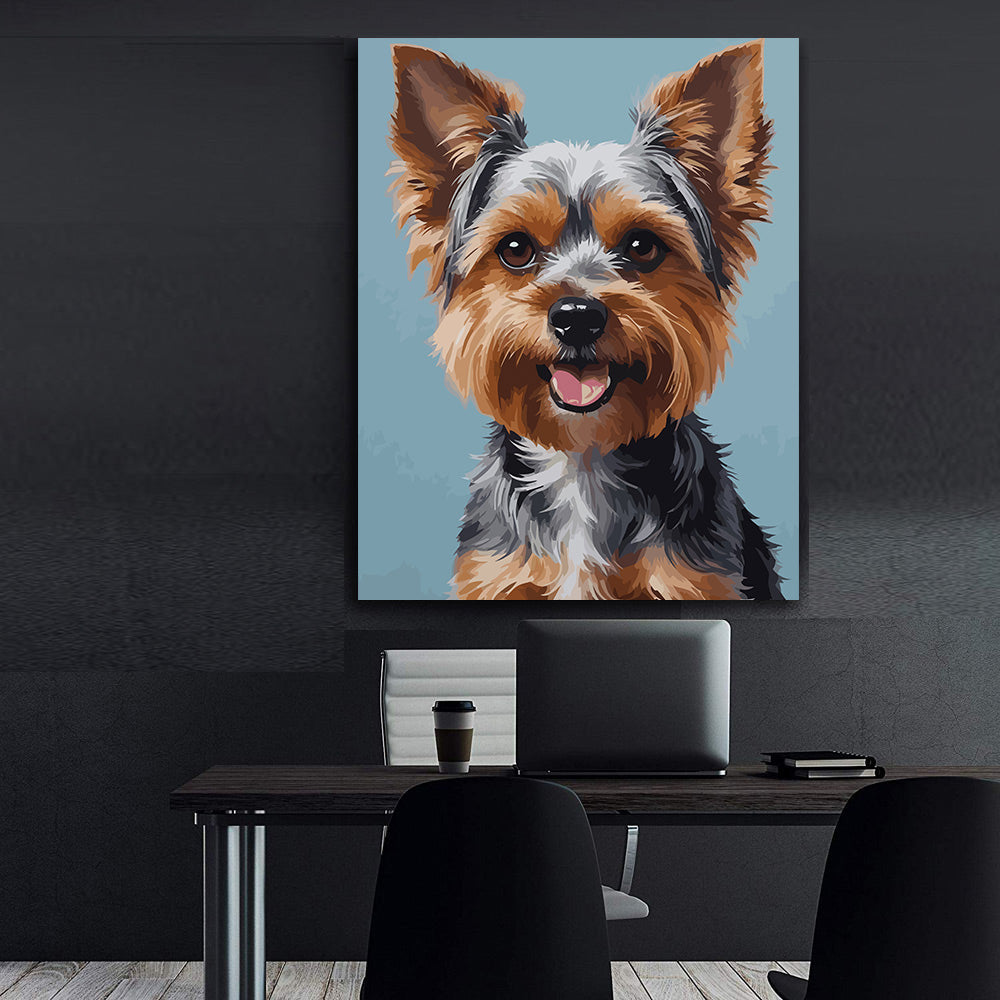Pictura pe Numere – Bucuria micului yorkie 7369