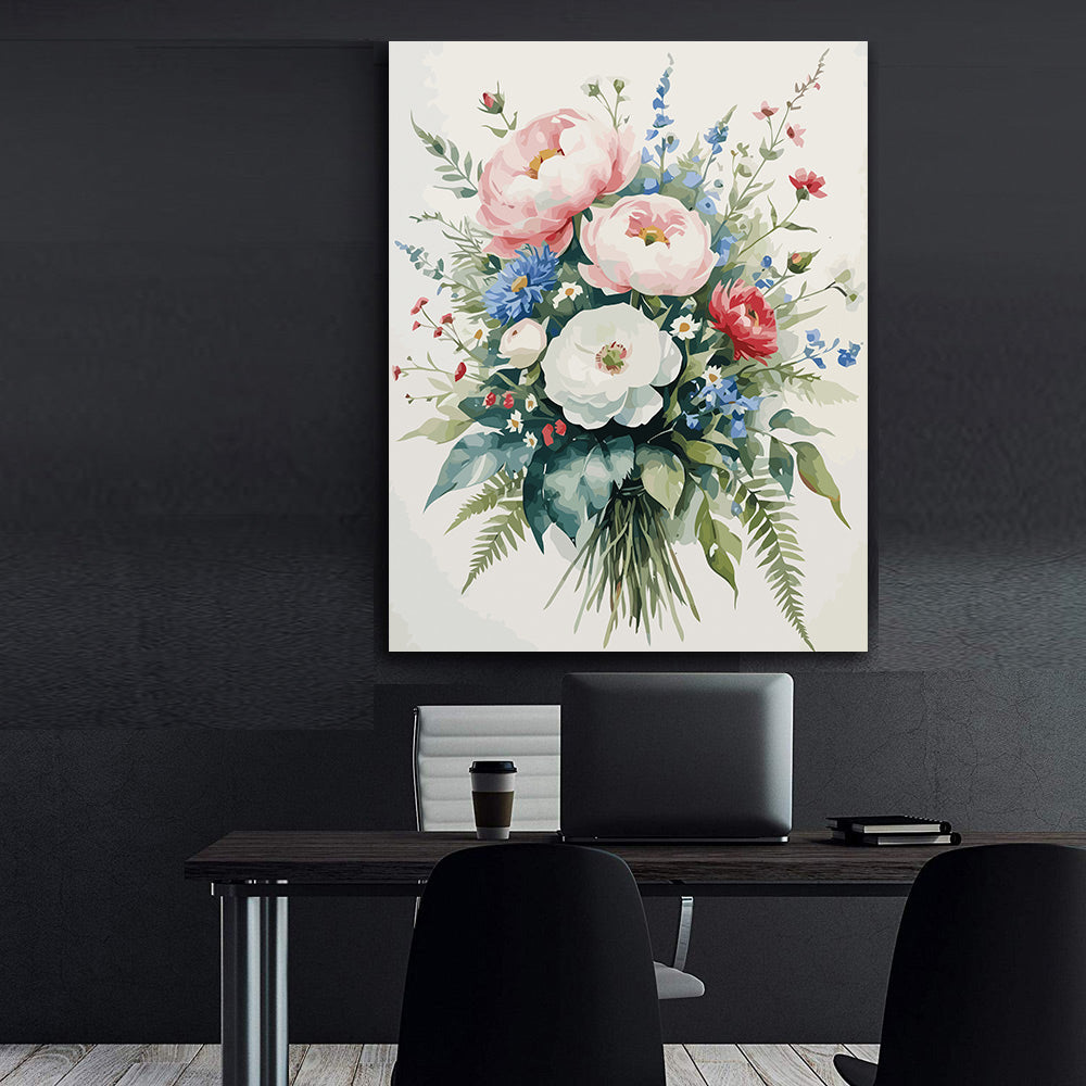 Pictura pe Numere – Buchet de bujori 6882