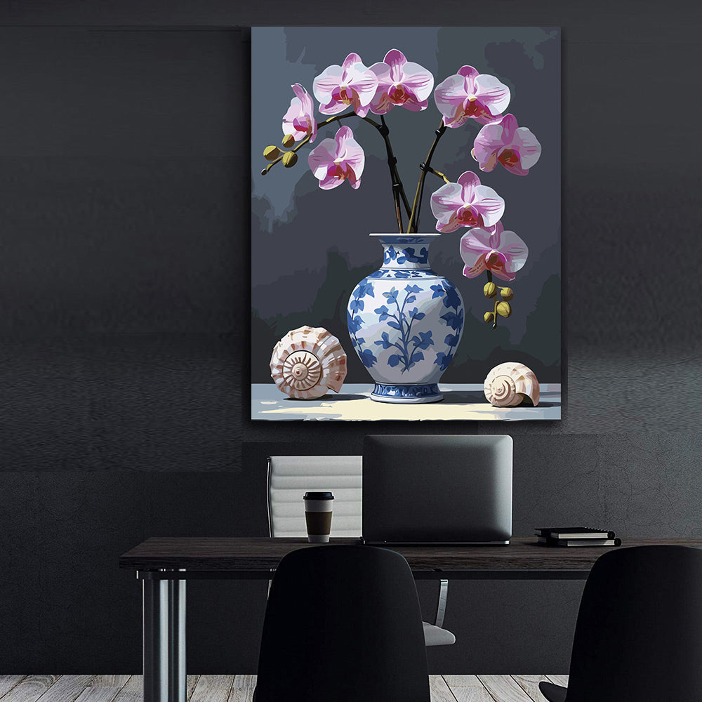 Pictura pe Numere – Orhidee in vaza 6884