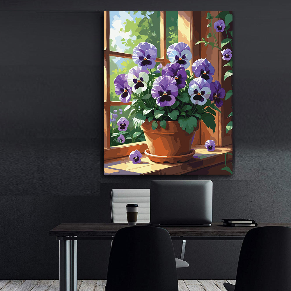 Pictura pe Numere – Panselute in soare 7074