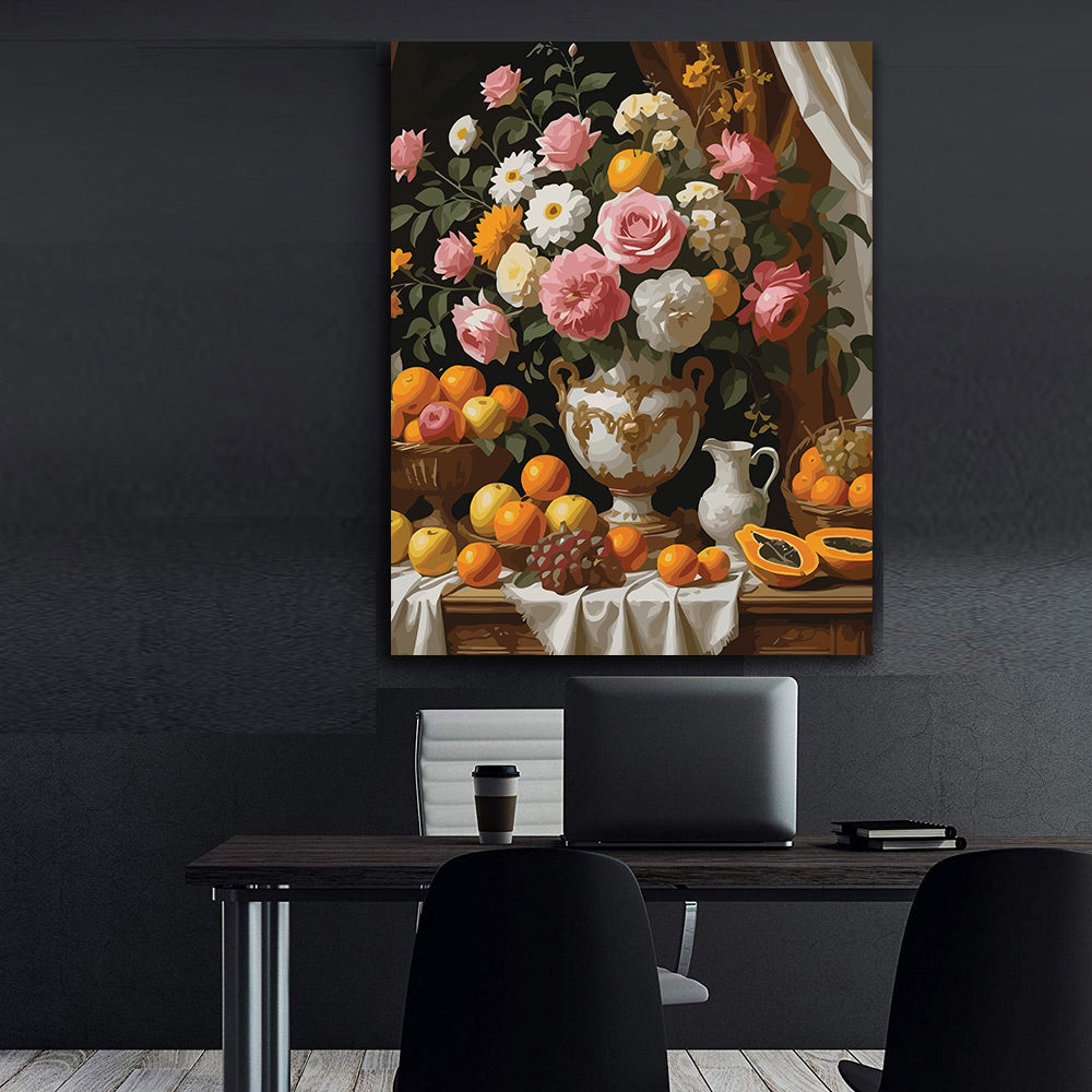 Pictura pe Numere – Natura statica cu flori 6947