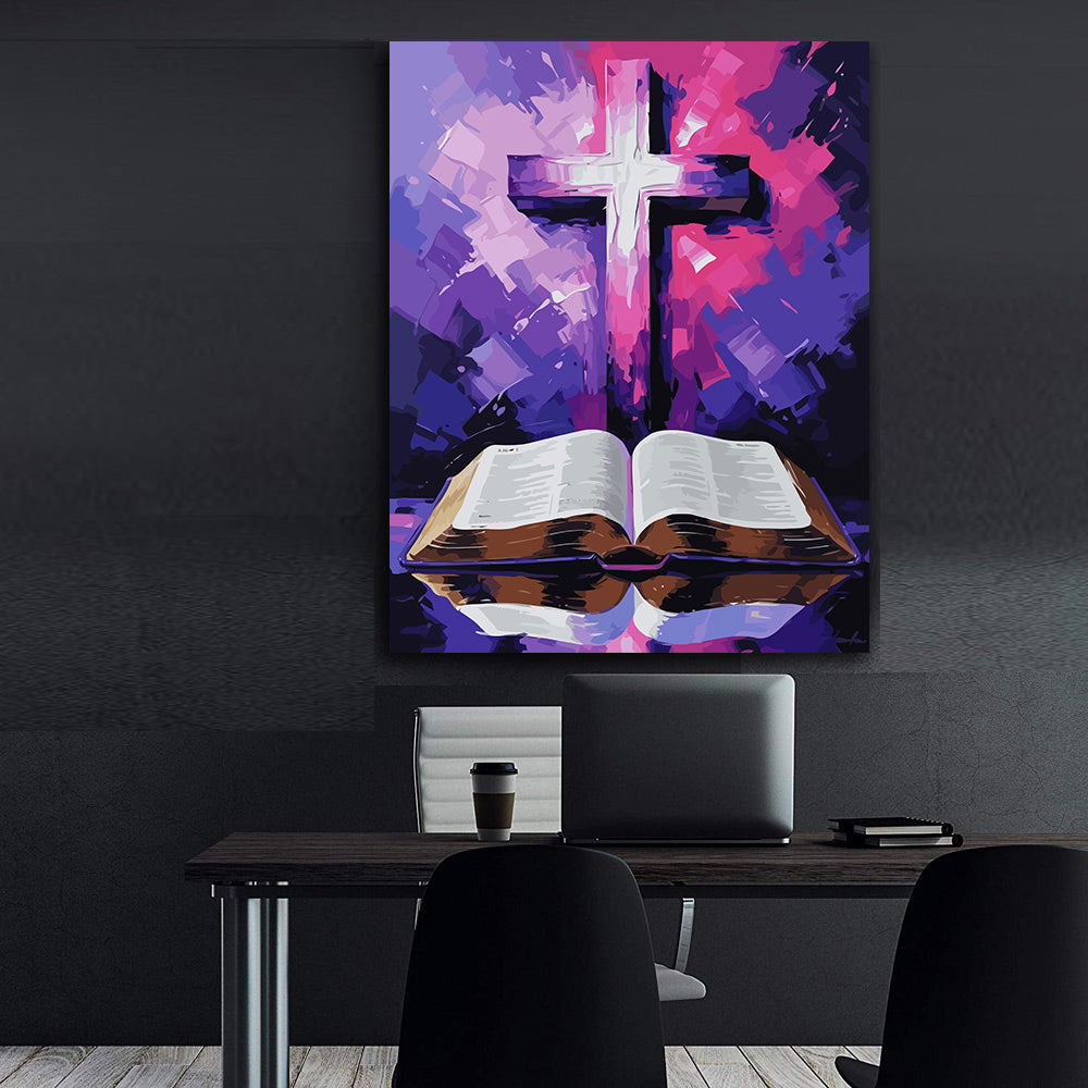 Set Pictură pe numere – Lumina Crucii Și Cuvântul Vieții 6378