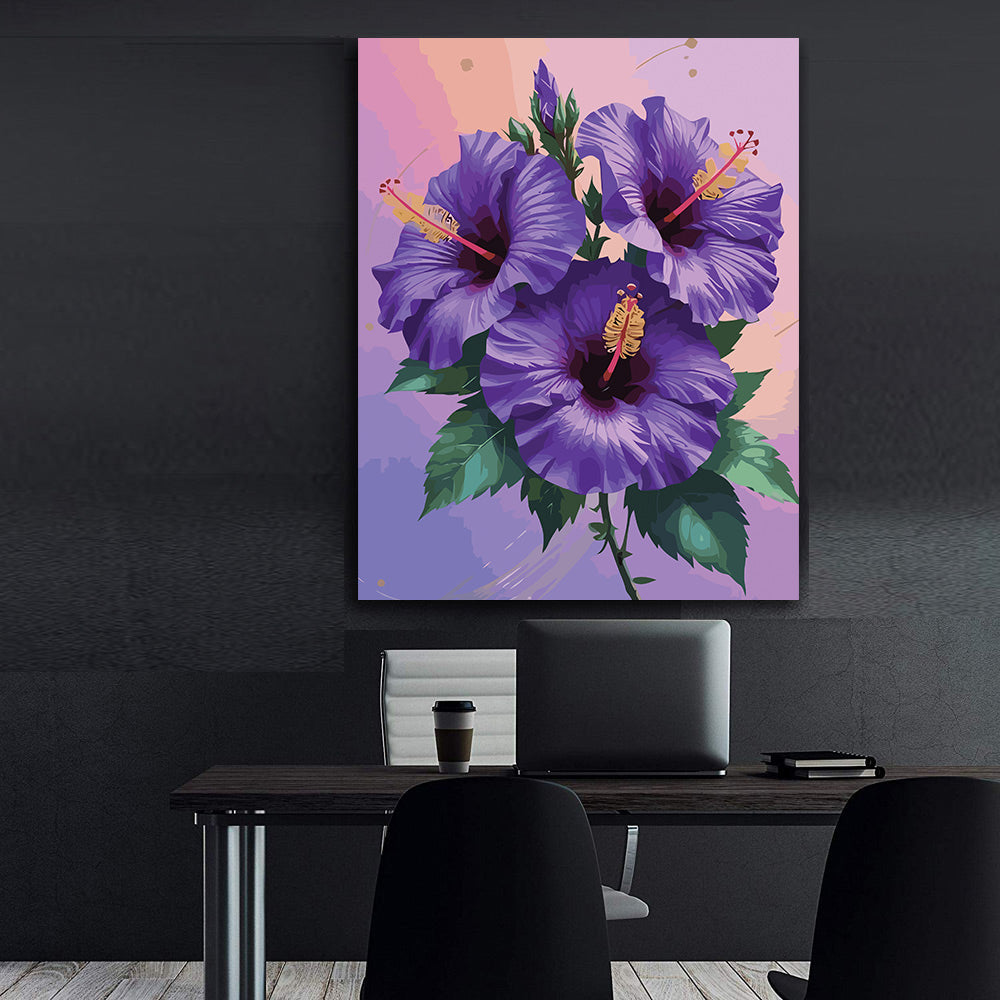 Pictura pe Numere – Trio de hibiscus 7177