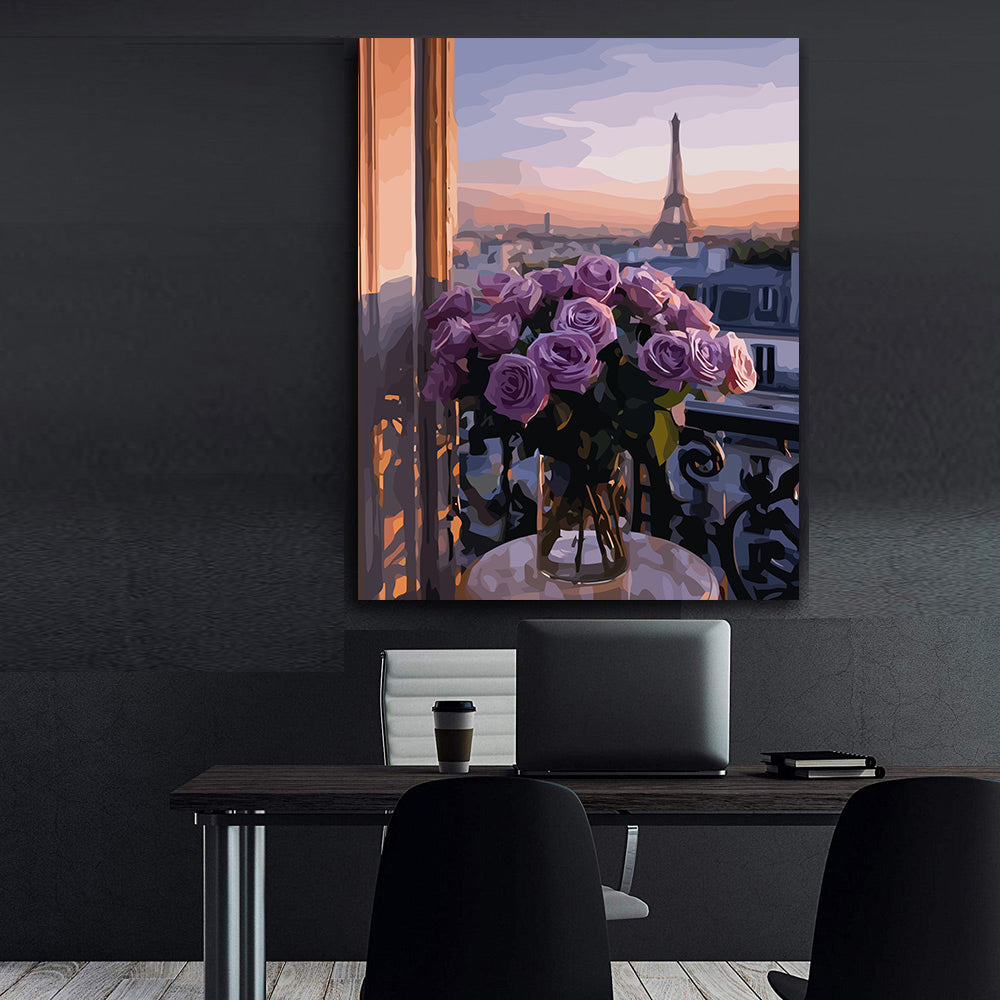 Pictura pe Numere – Amurg violet la Paris 6585