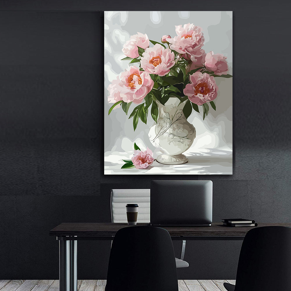 Pictura pe Numere – Bujori in Portelan 6546