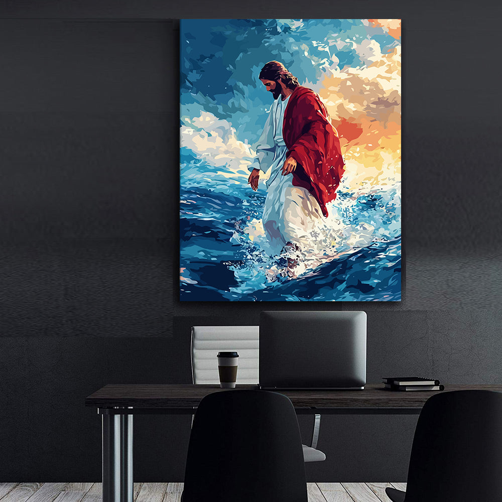 Set Pictură pe numere – Isus Hristos Mergând Pe Apă 6255