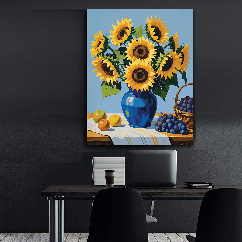 Pictura pe Numere – Floarea soarelui si fructe 6896