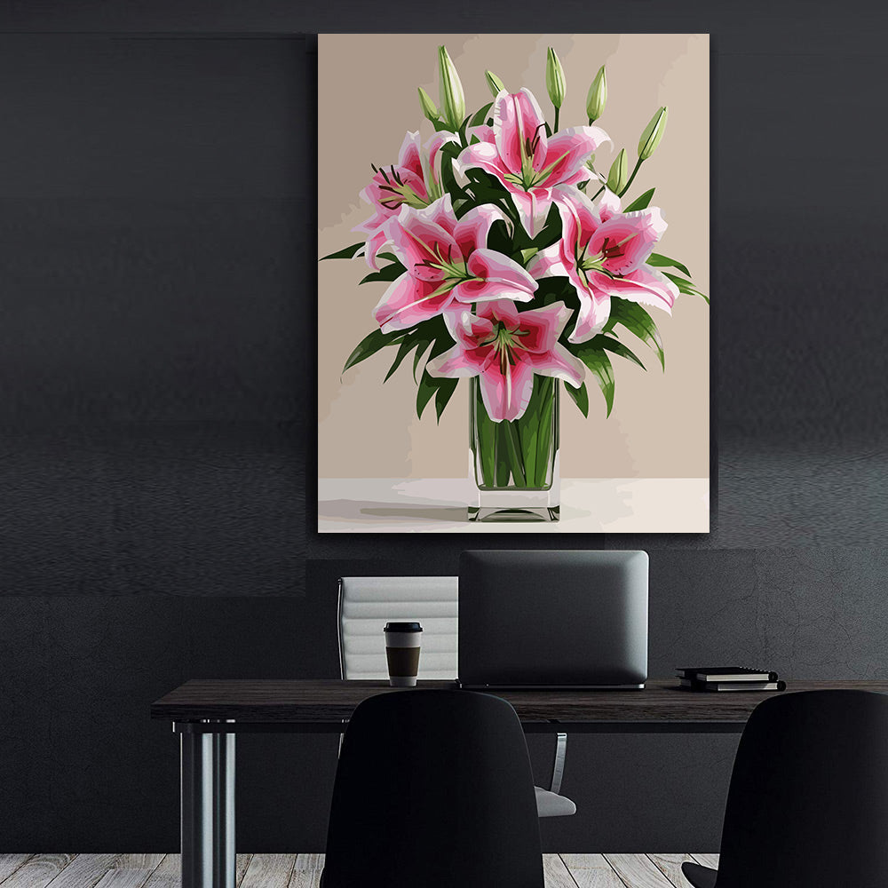 Pictura pe Numere – Crini in vas de cristal 6831