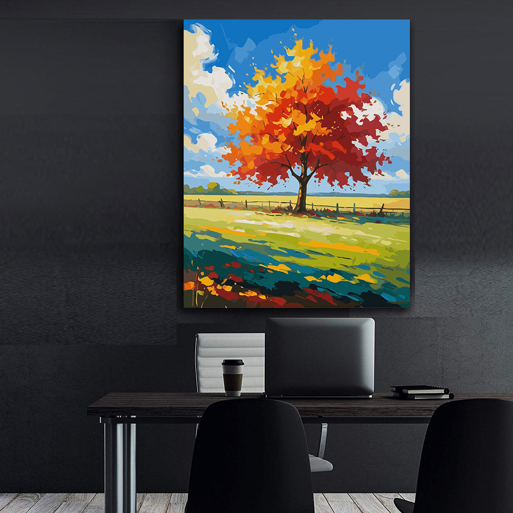 Set Pictură pe numere - Peisaj de Toamnă 6061