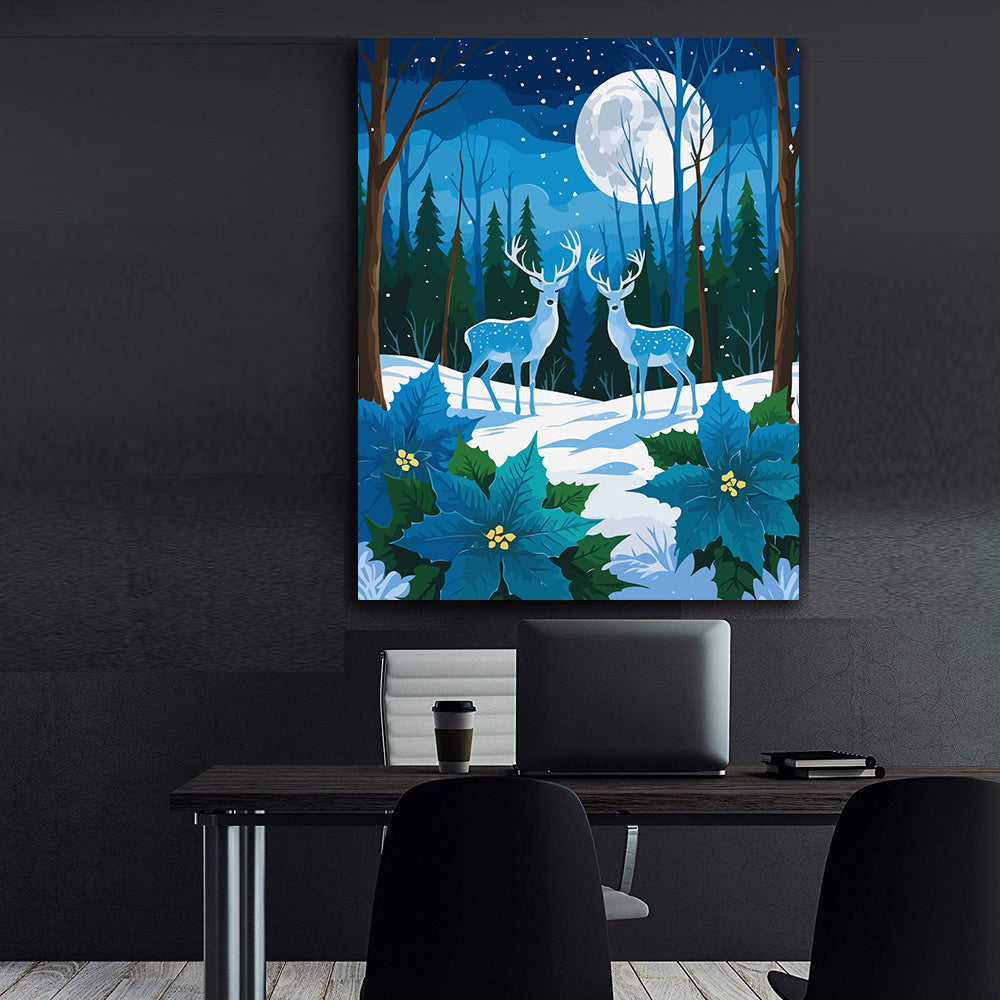 Set Pictură pe numere – Cerbi În Pădure Iarna 6142