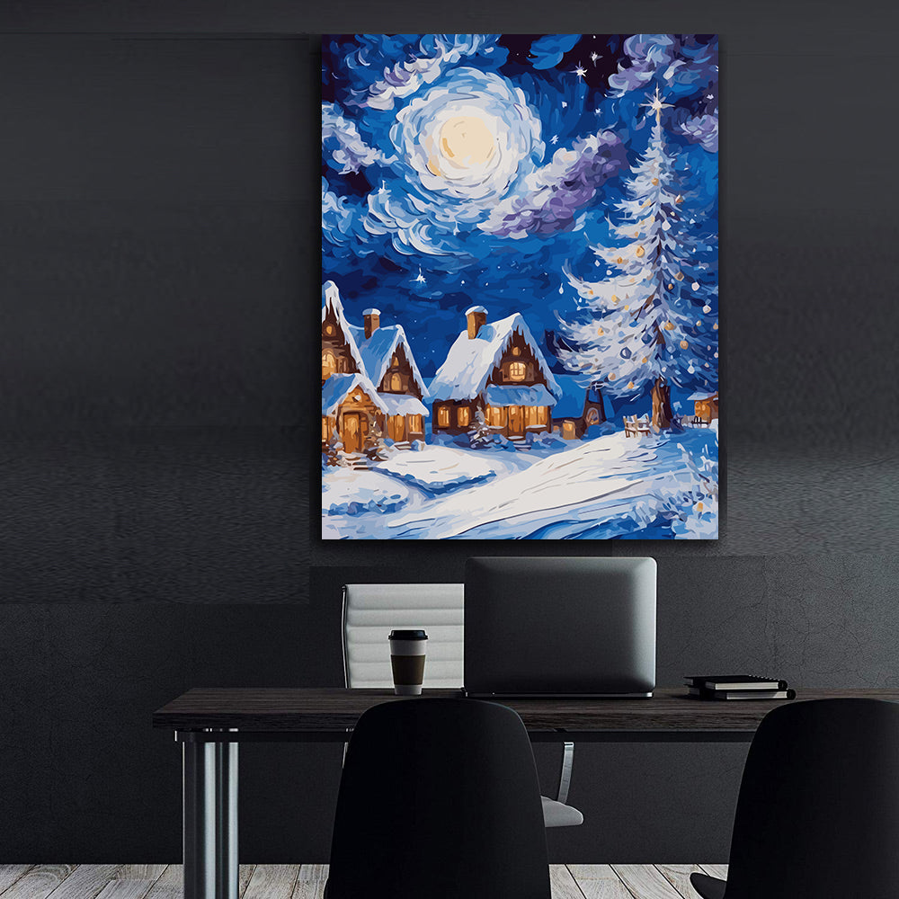 Set Pictură pe numere – Peisaj De Iarnă 6140