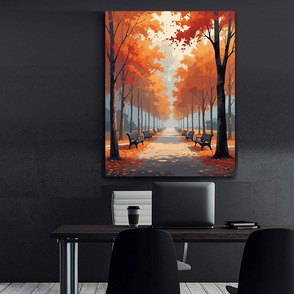 Set Pictură pe numere - Peisaj de Toamna 6055