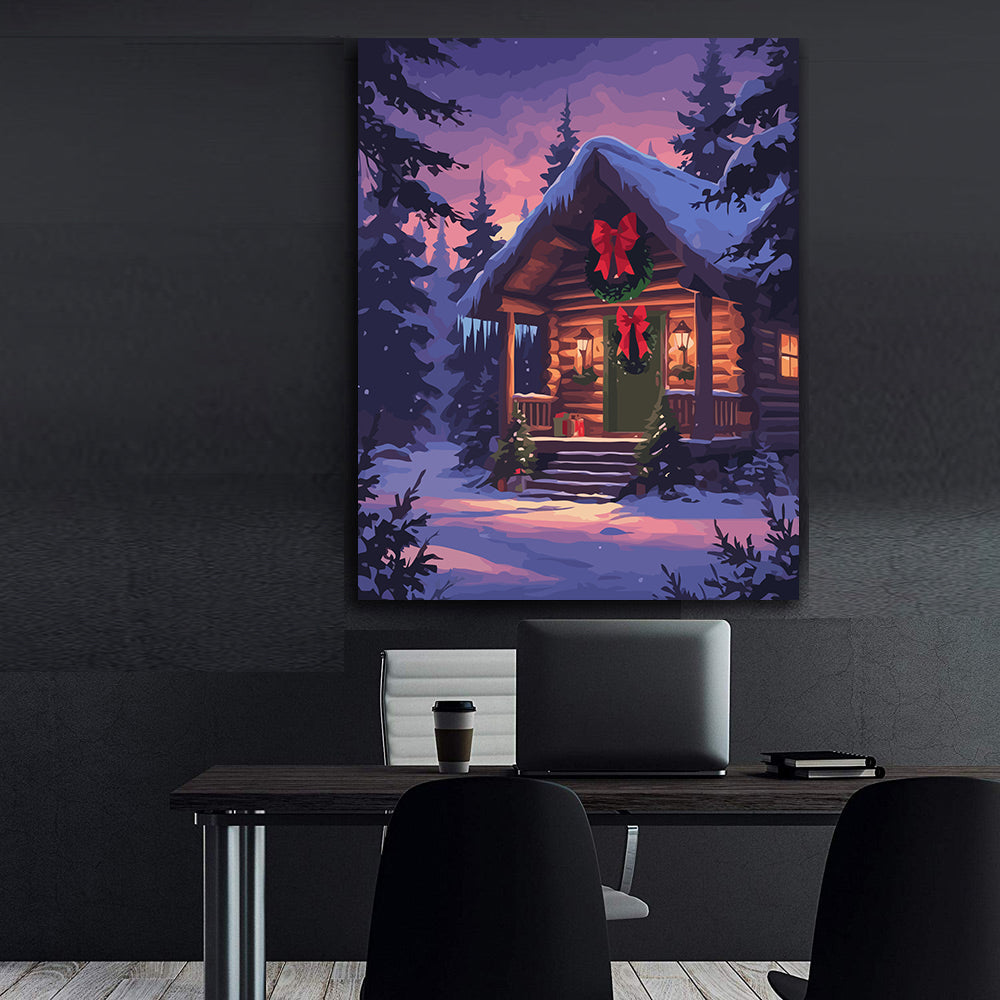 Set Pictură pe numere – Căsuță Decorată De Sărbători 6157